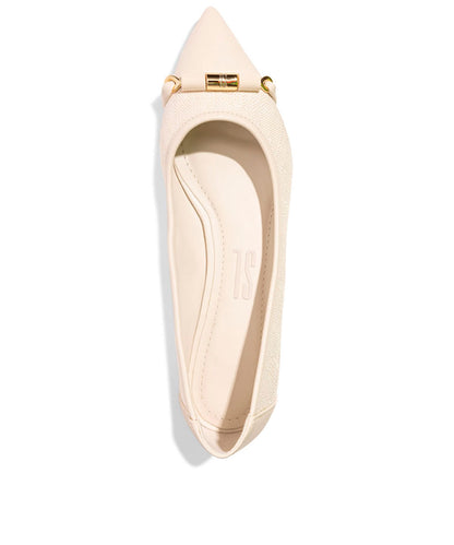 Sapatilha Santa Lolla Bico Fino Linho Gaudi Creme