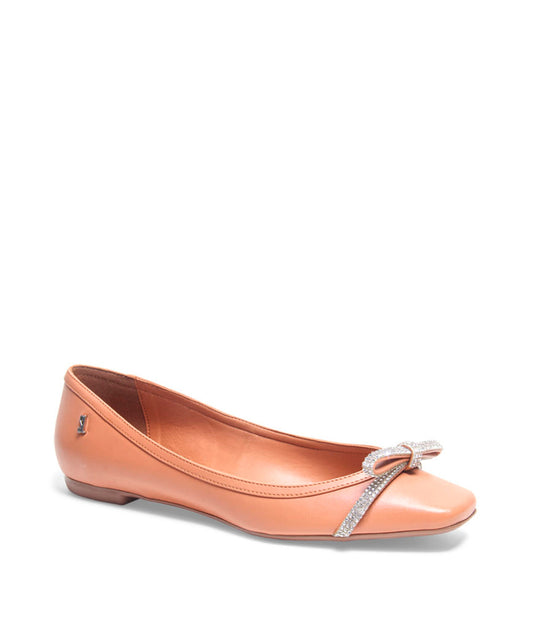 Sapatilha Santa Lolla Blush Laço Strass Bico Quadrado