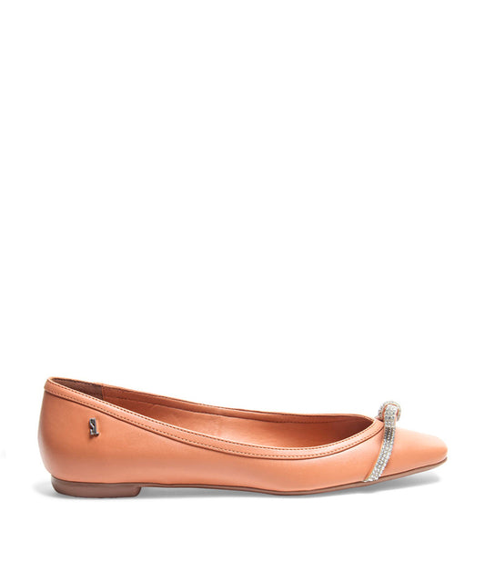 Sapatilha Santa Lolla Blush Laço Strass Bico Quadrado