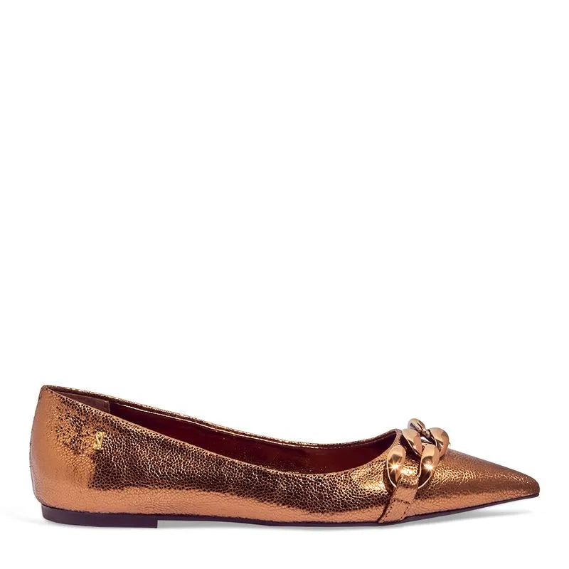 Sapatilha Santa Lolla Bronze Metalizada Correntes