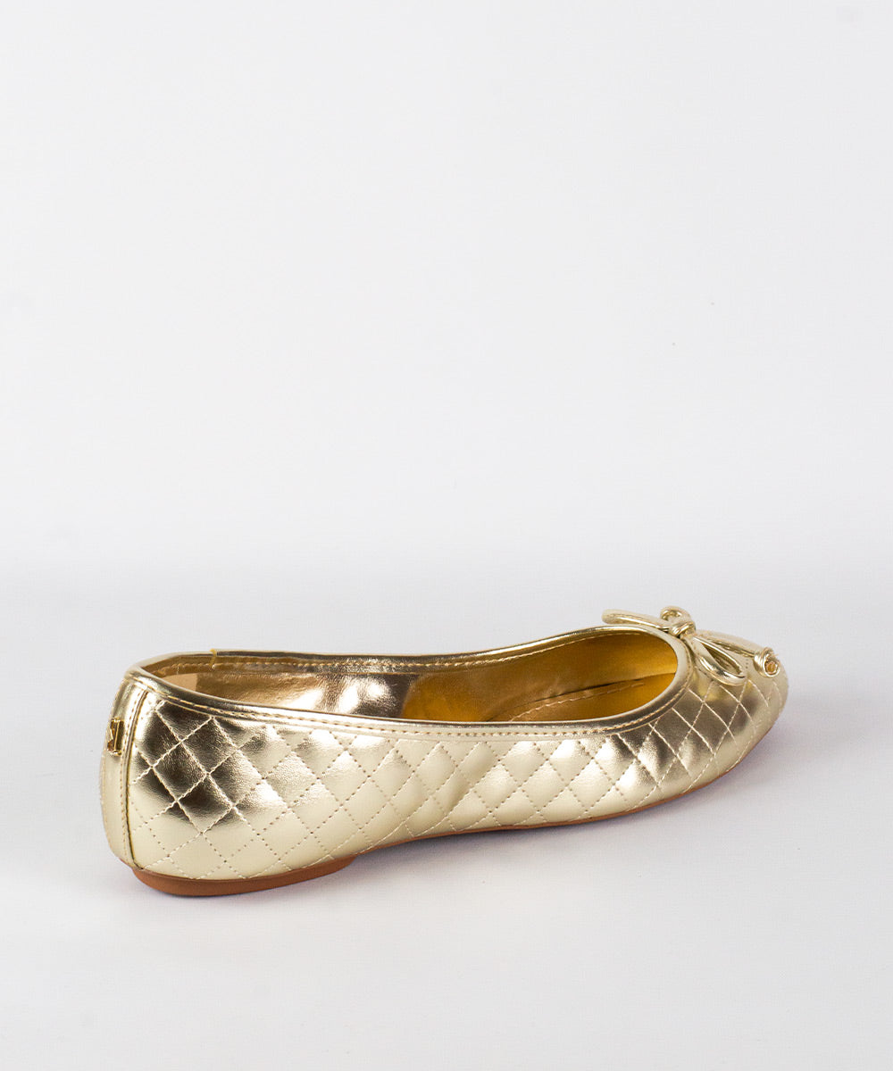 Sapatilha Santa Lolla Dourado Metalizado Matelassê