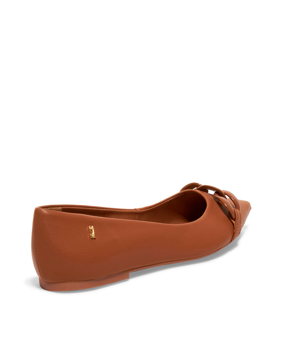 Sapatilha Santa Lolla Marrom Correntes Bico Fino