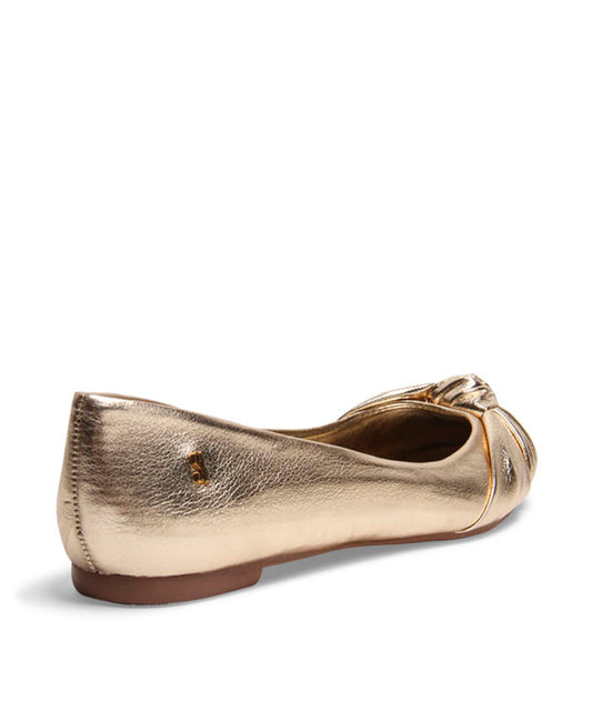 Sapatilha Santa Lolla Metalizada Ouro Light Soft Bico Redondo