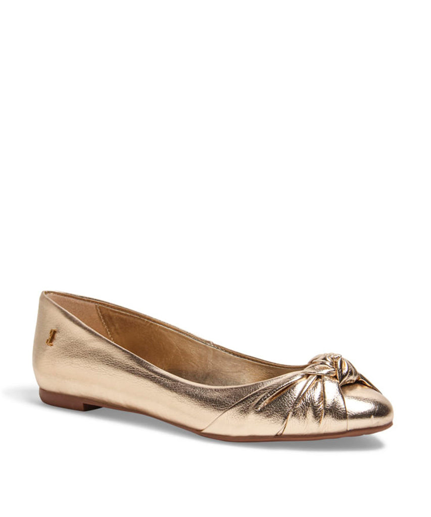 Sapatilha Santa Lolla Metalizada Ouro Light Soft Bico Redondo