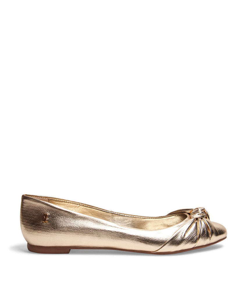 Sapatilha Santa Lolla Metalizada Ouro Light Soft Bico Redondo