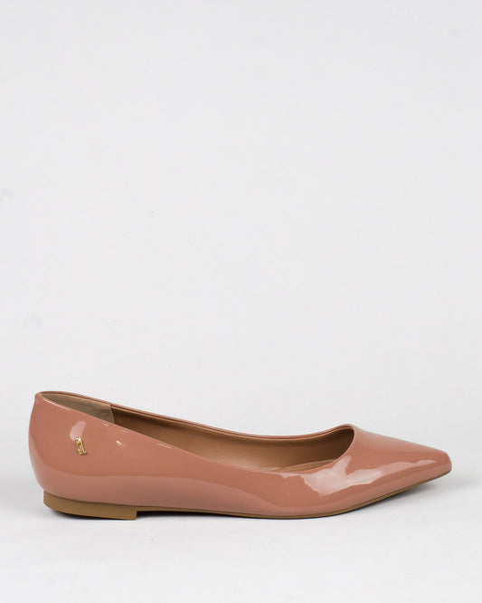 Sapatilha Santa Lolla Nude Verniz Bico Fino