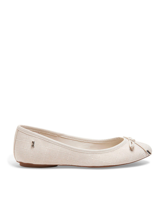 Sapatilha Santa Lolla Off White Linho Copacabana Bico Redondo