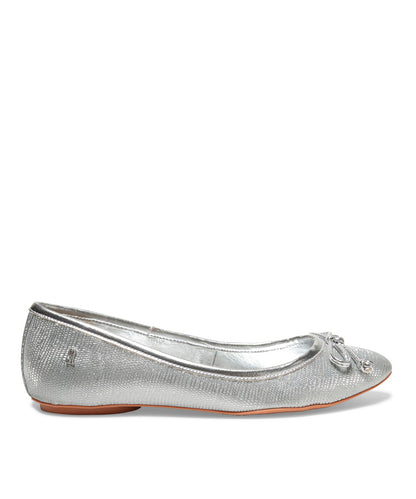 Sapatilha Santa Lolla Prata Metalizado Laço