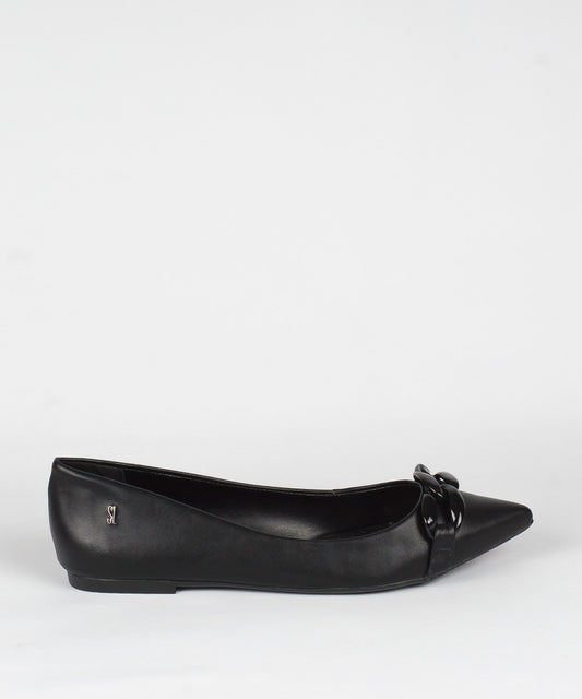 Sapatilha Santa Lolla Preta Correntes Bico Fino