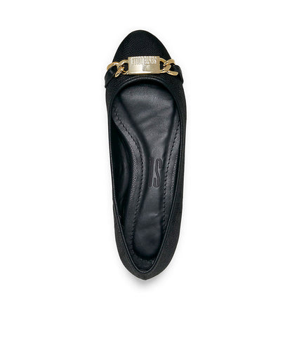Sapatilha Santa Lolla Preto Linho Plaqueta