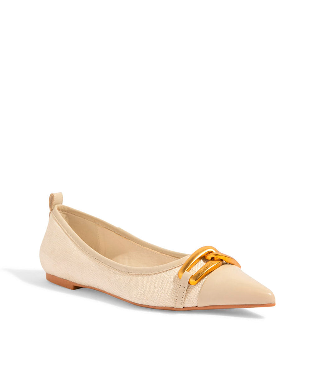 Sapatilha Santa Lolla Tecido Copacabana Bico Fino Off White