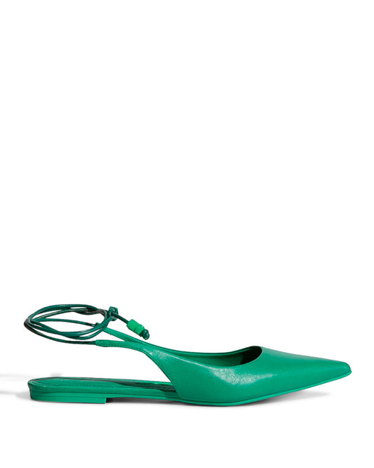 Sapatilha Santa Lolla Verde Folha Slingback Amarração