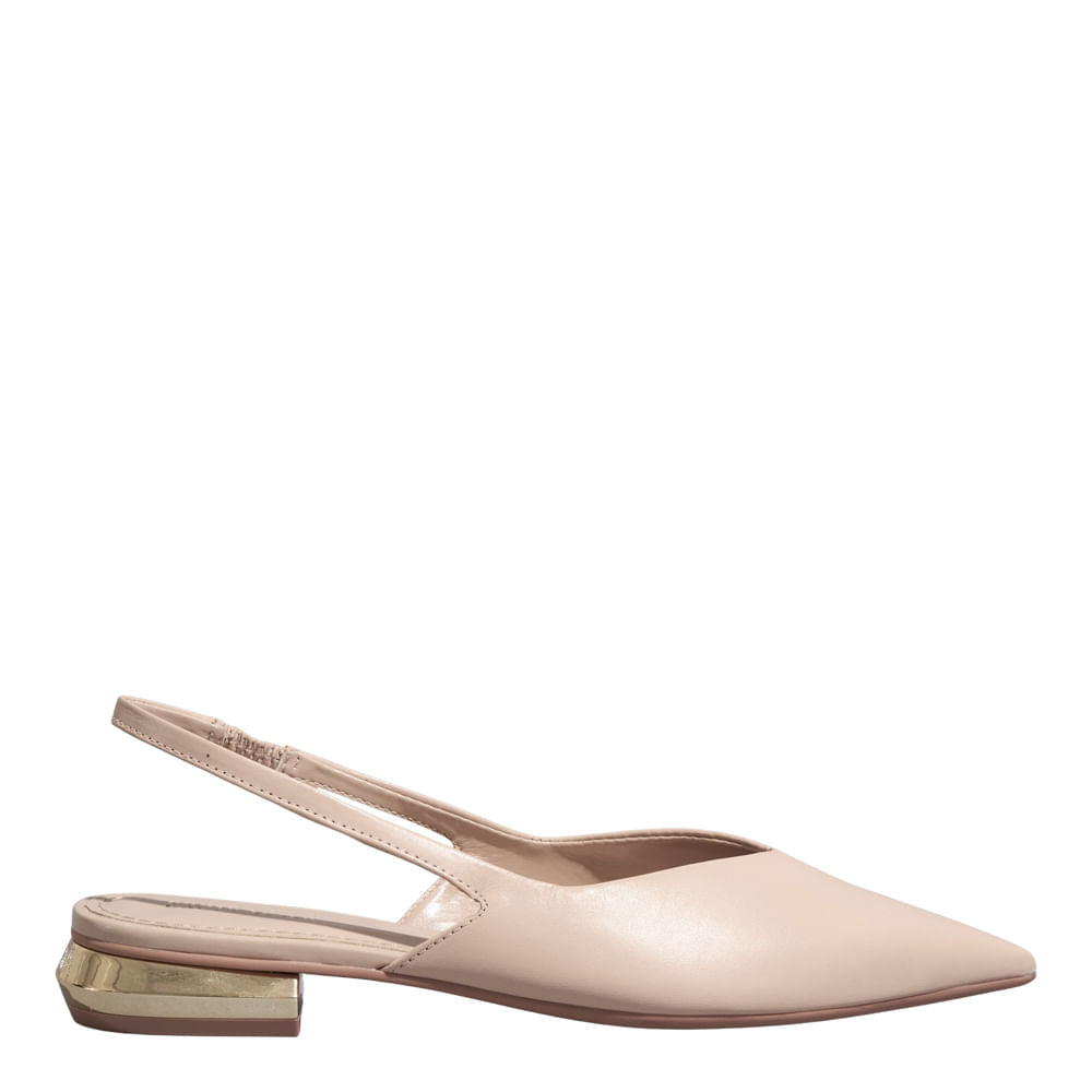 Sapatilha Slingback  Santa Lolla Off White Couro