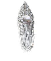 Sapatilha Slingback Santa Lolla Prata Strass Tiras