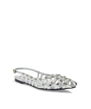 Sapatilha Slingback Santa Lolla Prata Strass Tiras