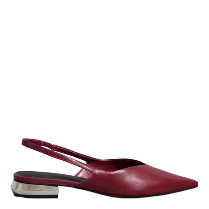 Sapatilha Slingback Santa Lolla Vinho Couro