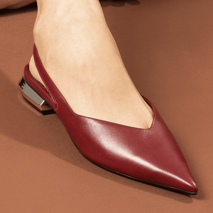 Sapatilha Slingback Santa Lolla Vinho Couro