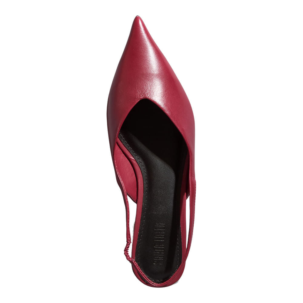 Sapatilha Slingback Santa Lolla Vinho Couro