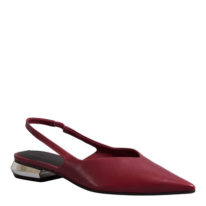 Sapatilha Slingback Santa Lolla Vinho Couro