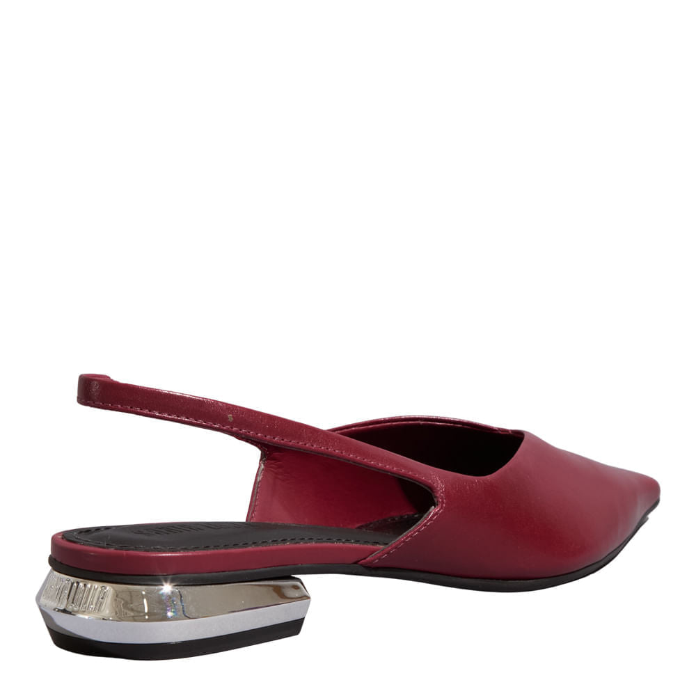 Sapatilha Slingback Santa Lolla Vinho Couro
