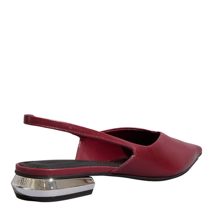Sapatilha Slingback Santa Lolla Vinho Couro