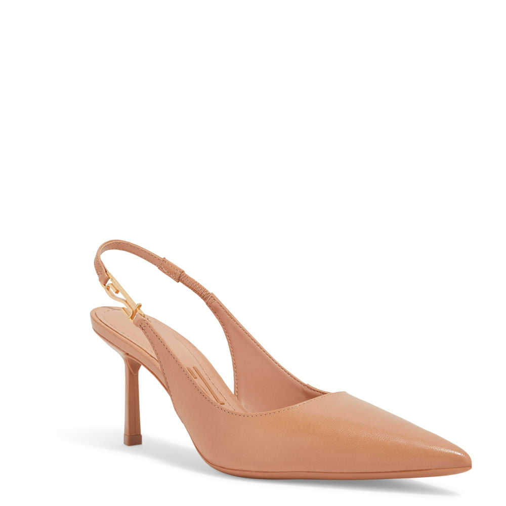 Scarpin Couro Santa Lolla Bege Salto Fino