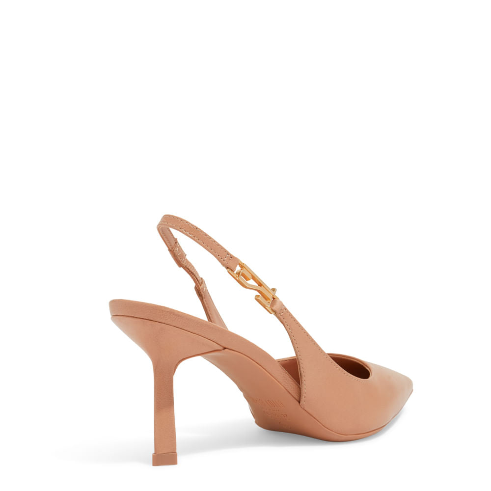 Scarpin Couro Santa Lolla Bege Salto Fino