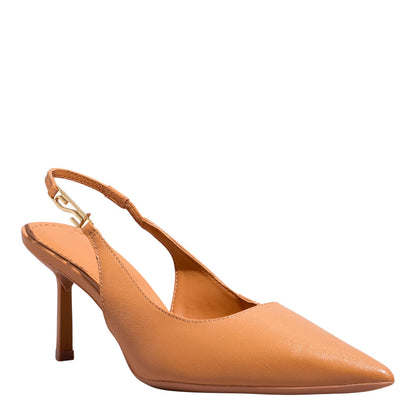 Scarpin Couro Santa Lolla Caramelo Salto Fino
