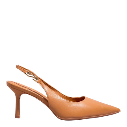 Scarpin Couro Santa Lolla Caramelo Salto Fino