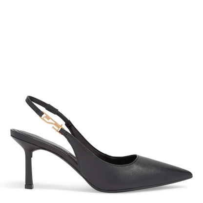 Scarpin Couro Santa Lolla Preto Salto Fino