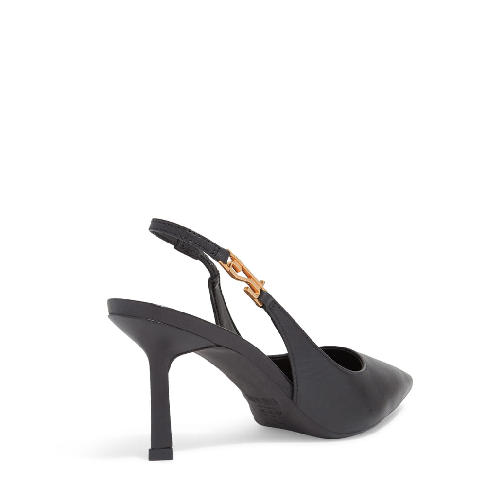 Scarpin Couro Santa Lolla Preto Salto Fino