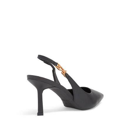 Scarpin Couro Santa Lolla Preto Salto Fino