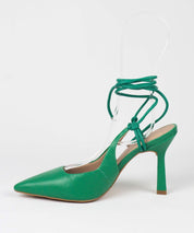 Scarpin Lia Line Verde Bico Fino Amarração - 2013.70384 - 2013.70384