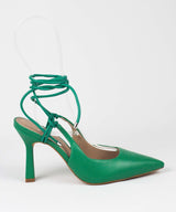 Scarpin Lia Line Verde Bico Fino Amarração - 2013.70384 - 2013.70384