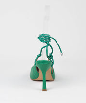 Scarpin Lia Line Verde Bico Fino Amarração - 2013.70384 - 2013.70384