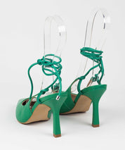 Scarpin Lia Line Verde Bico Fino Amarração - 2013.70384 - 2013.70384