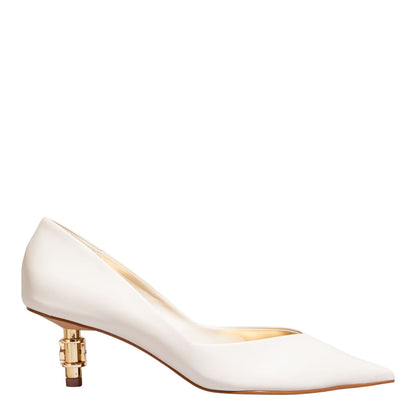 Scarpin Off White Santa Lolla Salto Pino Dourado