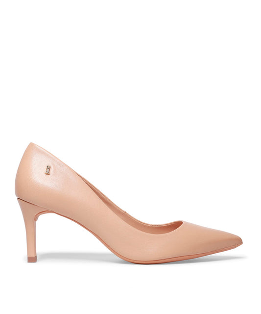 Scarpin Santa Lolla Couro Amêndoa Salto Médio
