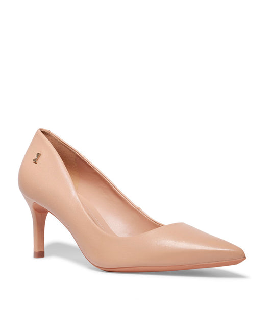 Scarpin Santa Lolla Couro Amêndoa Salto Médio