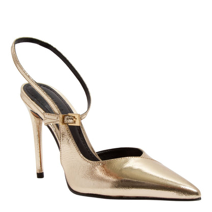 Scarpin Santa Lolla Dourado Metalizado Alto Alto