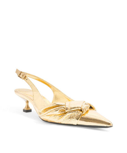 Scarpin Santa Lolla Dourado Metalizado Slingback