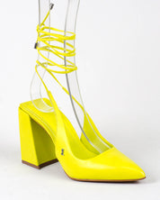 Scarpin Santa Lolla Lima Couro Amarração Salto Grosso