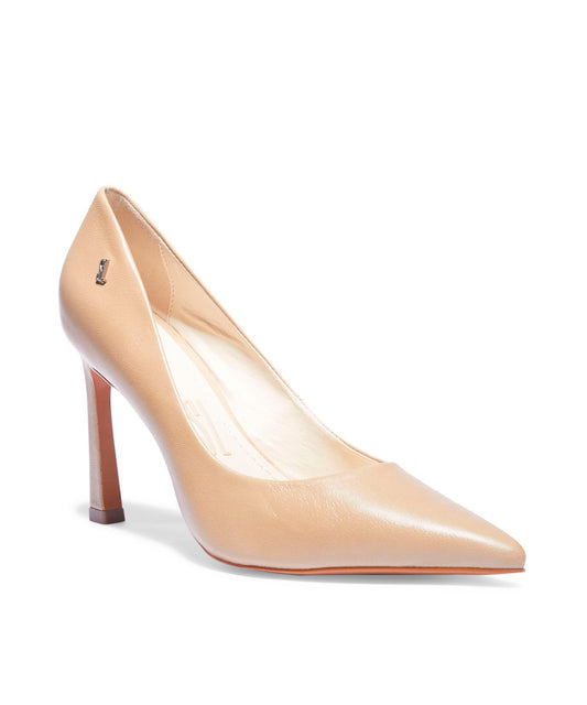 Scarpin Santa Lolla Marfim Salto Fino Couro