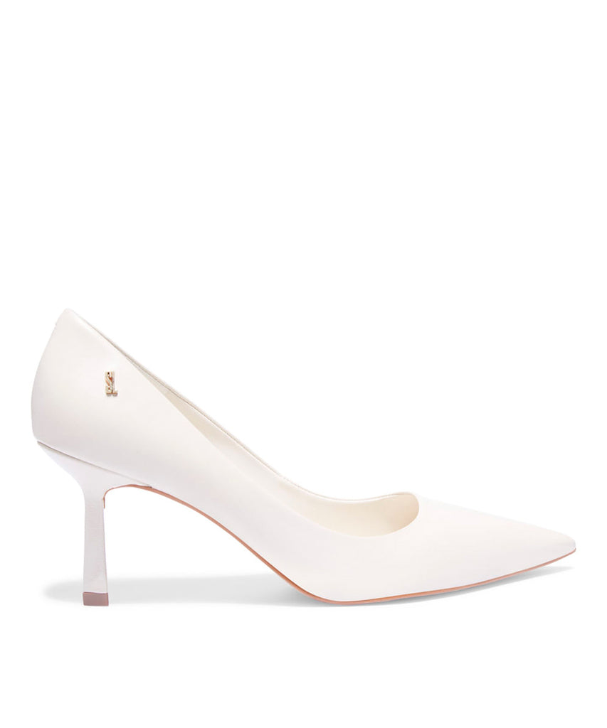 Scarpin Santa Lolla Marfim Salto Médio Couro