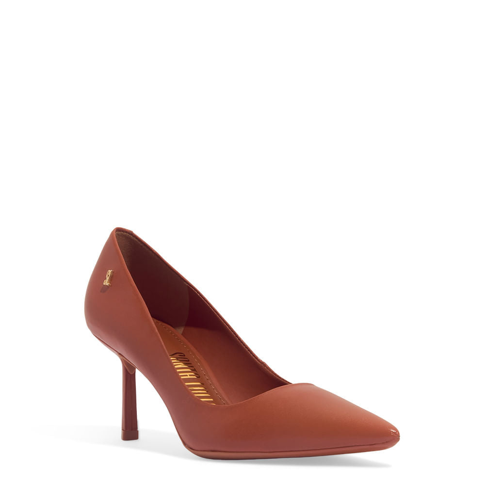 Scarpin Santa Lolla Marrom Couro Pelica