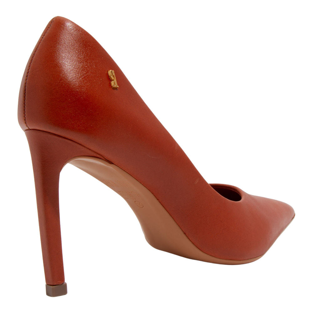 Scarpin Santa Lolla Marrom Rust Salto Alto Fino