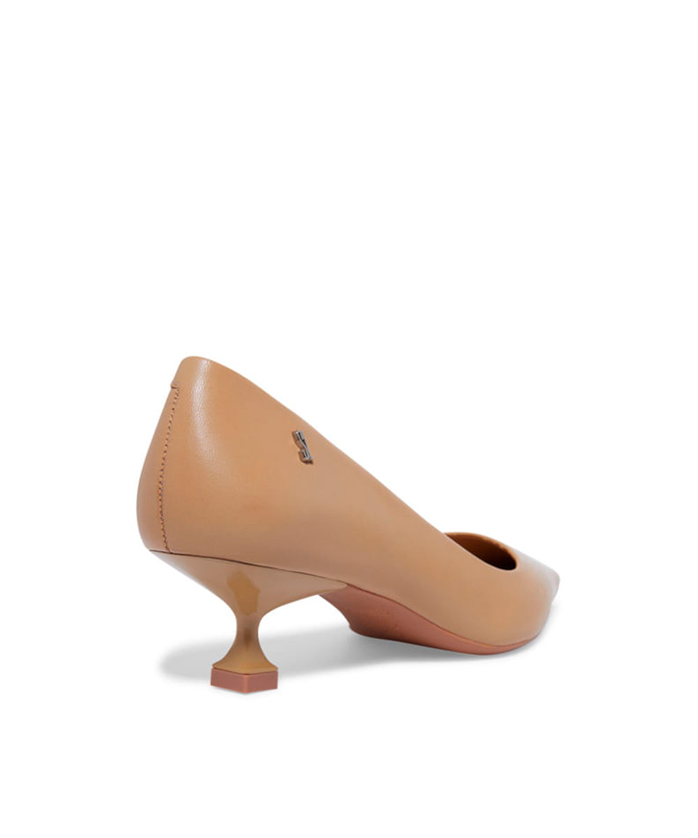 Scarpin Santa Lolla Nude Castor Salto Baixo Fino
