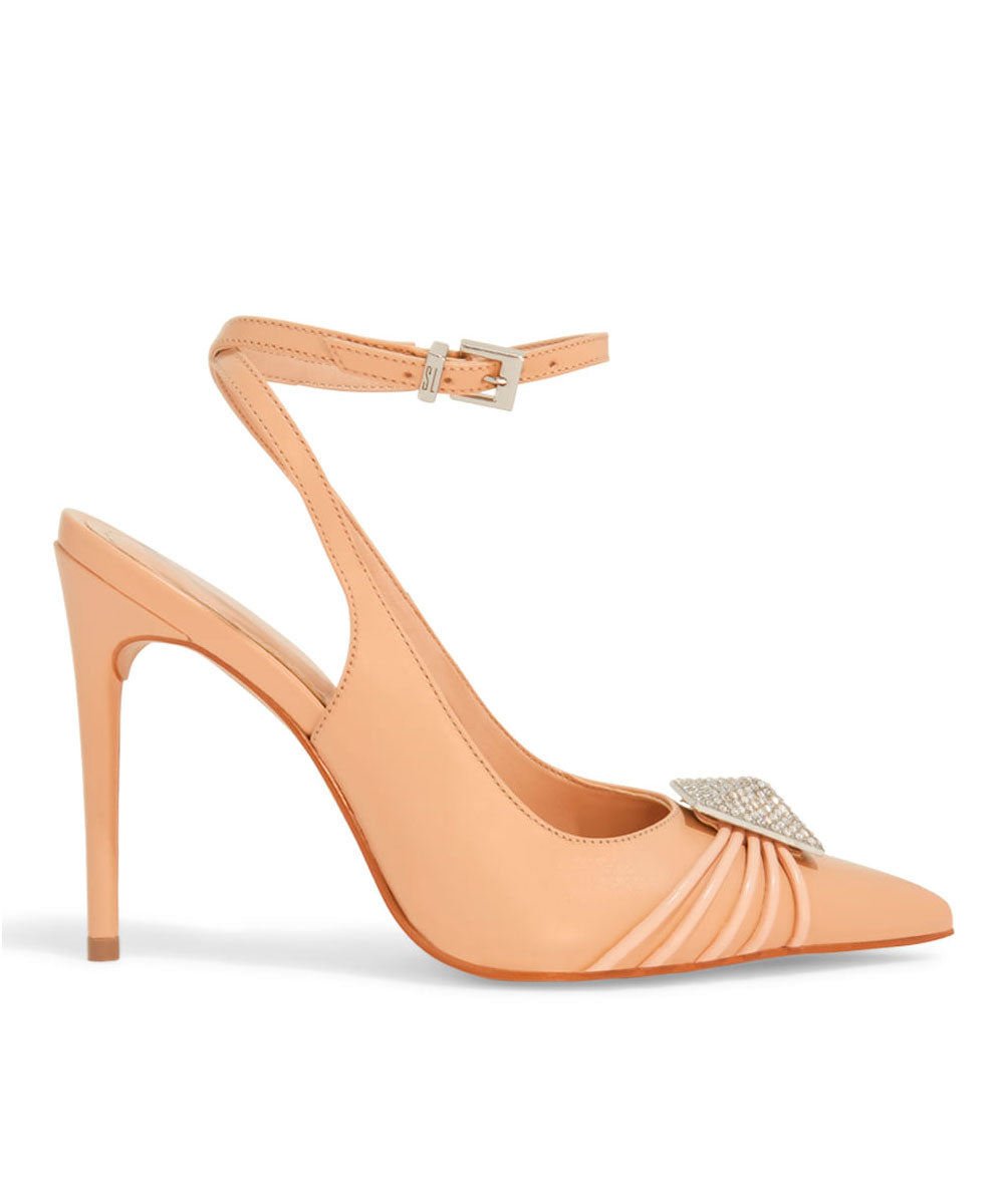 Scarpin Santa Lolla Nude Strass Salto Fino Alto