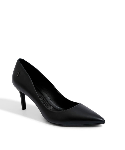 Scarpin Santa Lolla Preto Couro Salto Médio