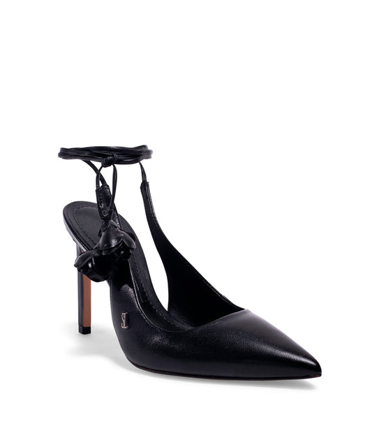 Scarpin Santa Lolla Preto Salto Alto Amarração Pingente